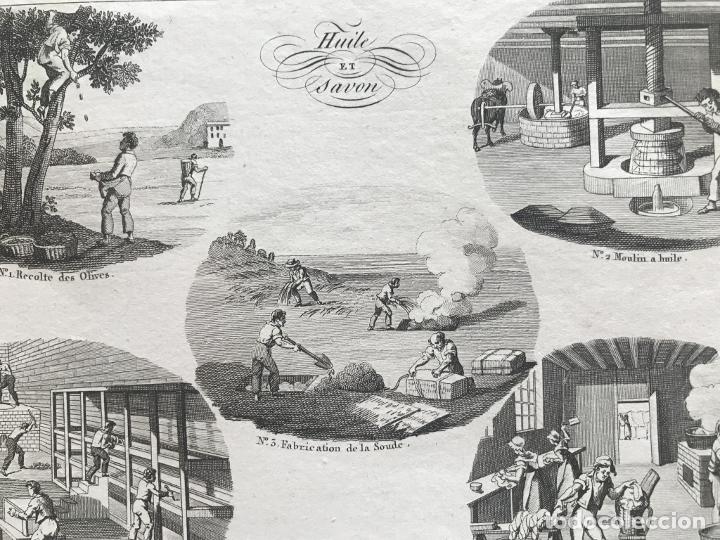 Arte: Elaboraci&oacute;n del aceite y del jab&oacute;n, 1822. An&oacute;nimo - Foto 1