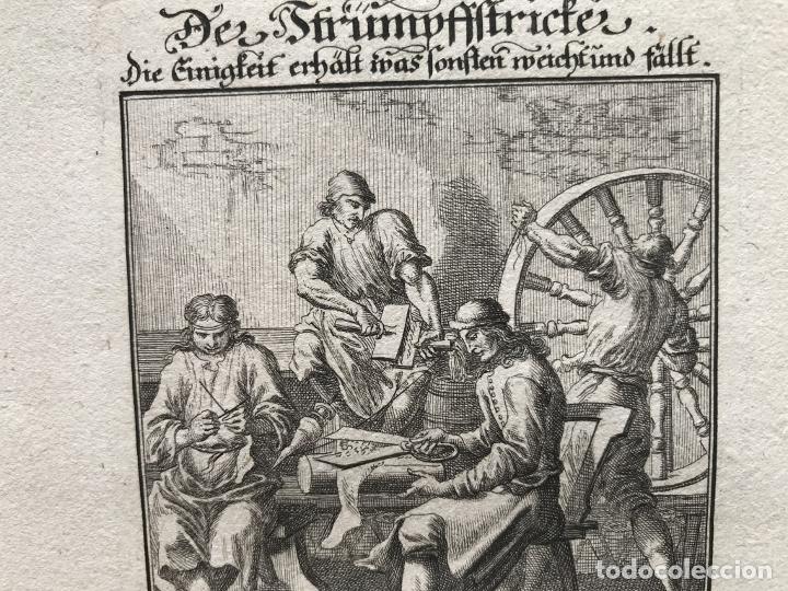 Arte: Fabricantes de calcetines, 1698. Luyken/Weigel - Foto 4