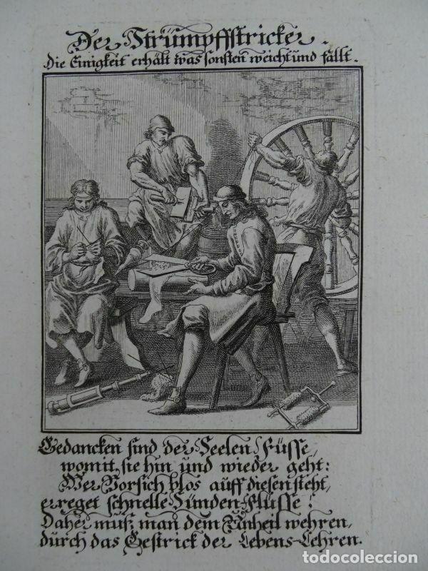 Arte: Fabricantes de calcetines, 1698. Luyken/Weigel - Foto 7
