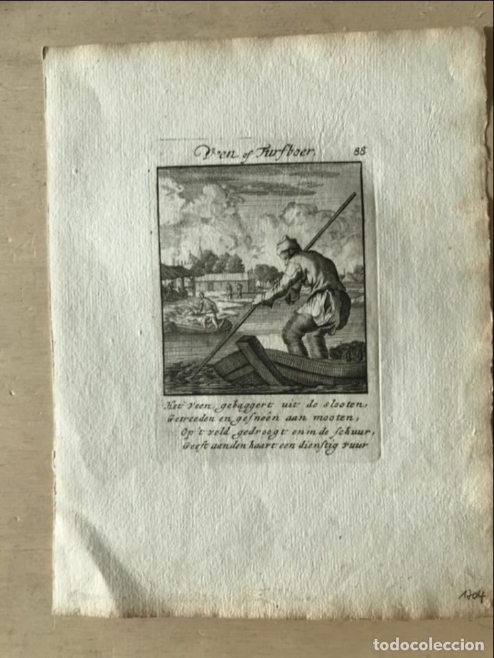 Arte: Extrayendo turba del pantano, 1704. Luyken/Weigel - Foto 2
