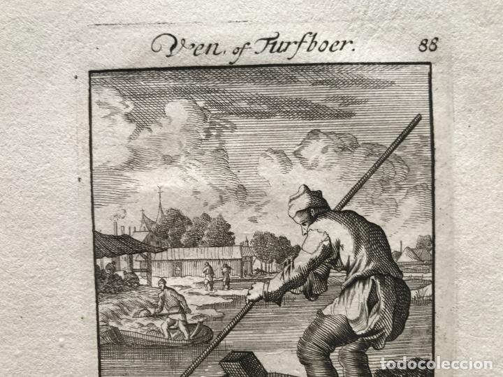 Arte: Extrayendo turba del pantano, 1704. Luyken/Weigel - Foto 3