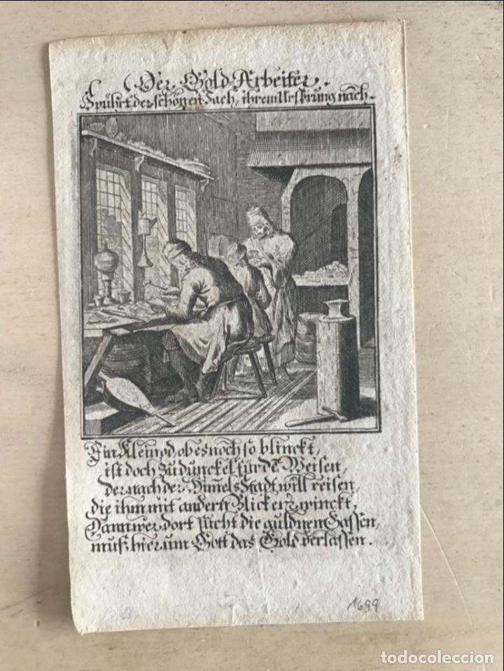 Arte: Trabajando con oro y plata, 1699. Luyken/Weigel - Foto 2