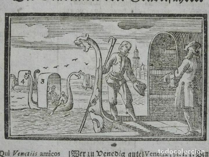 Arte: G&oacute;ndolas y gondoleros, 1754. An&oacute;nimo - Foto 1