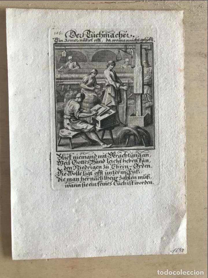 Arte: Fabricantes de telas, 1698. Luyken/Weigel - Foto 2