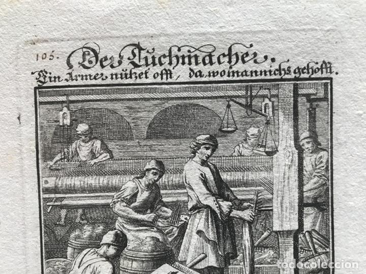 Arte: Fabricantes de telas, 1698. Luyken/Weigel - Foto 4