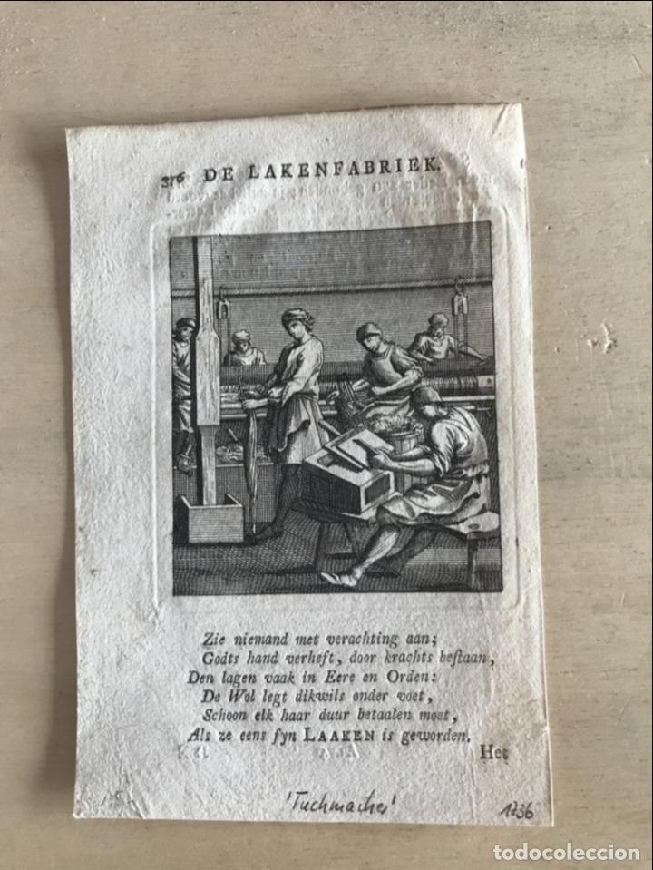 Arte: Fabricando telas, 1736. Luyken - Foto 2