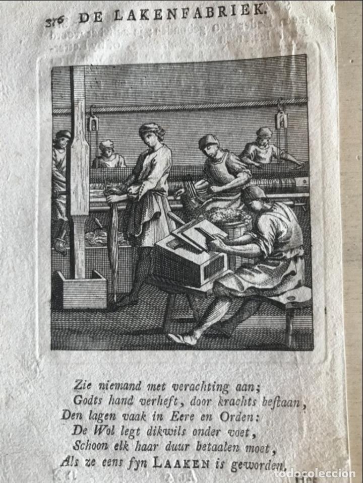 Arte: Fabricando telas, 1736. Luyken - Foto 1