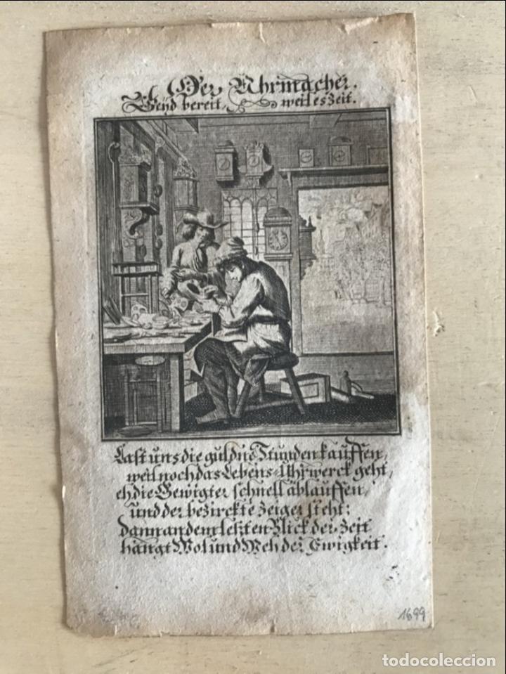 Arte: Relojero trabajando, 1699. Luyken/Weigel - Foto 2