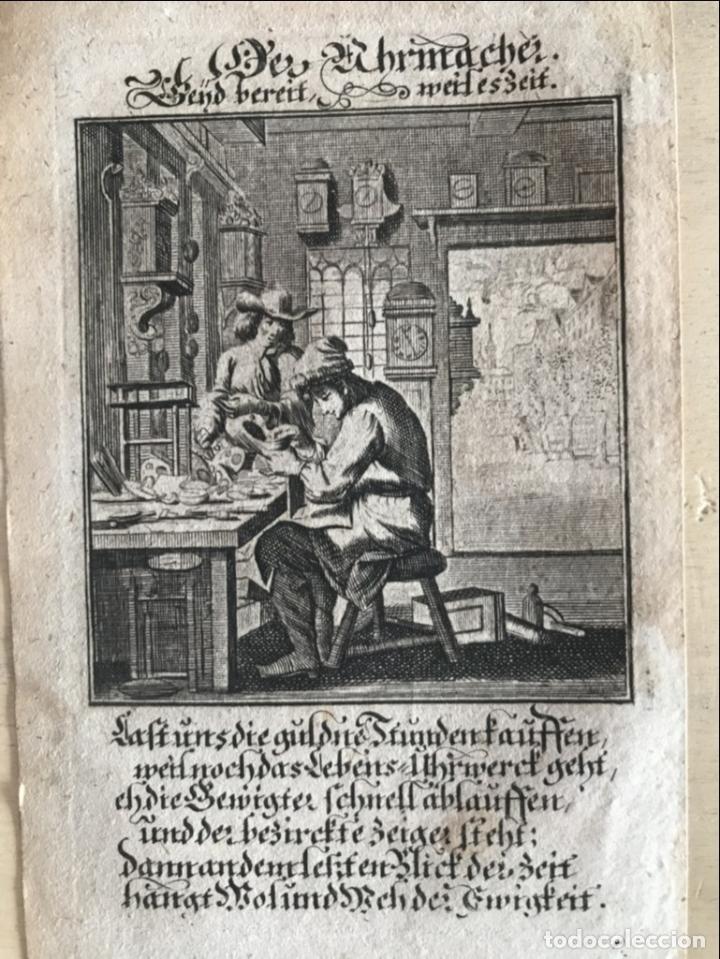 Arte: Relojero trabajando, 1699. Luyken/Weigel - Foto 1