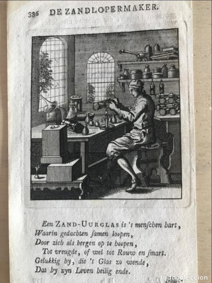 Arte: Trabajando con relojes de arena, 1736. Luyken - Foto 1