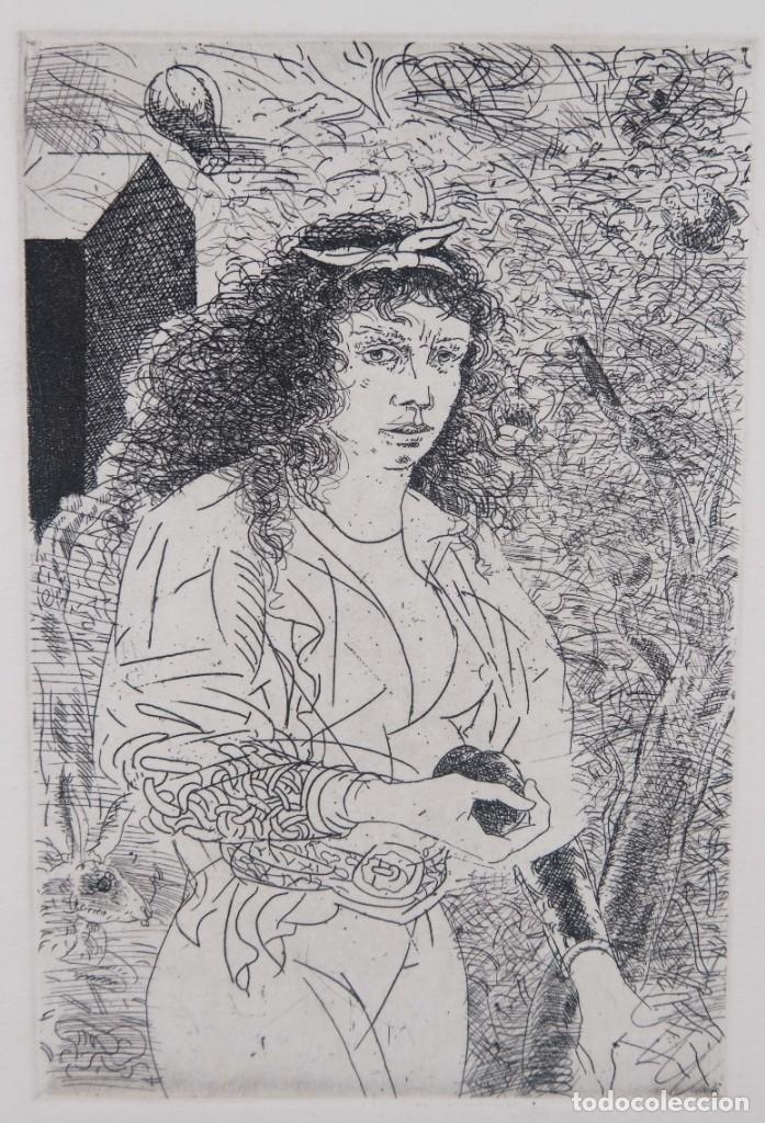 Arte: Grabado Mujer siglo XX - Foto 1