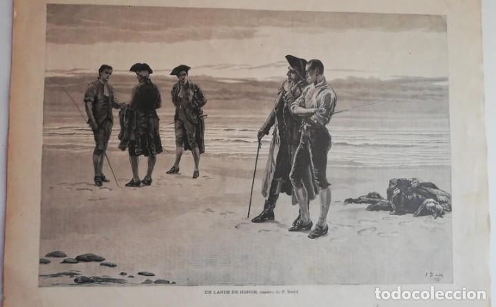 Kunst: Antiguo Grabado - old engraving: Un lance de honor / The end of the game by Frank Dadd 1890