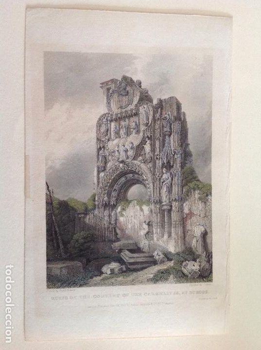 Arte: David Roberts. Convento en ruinas de Burgos. - Foto 1