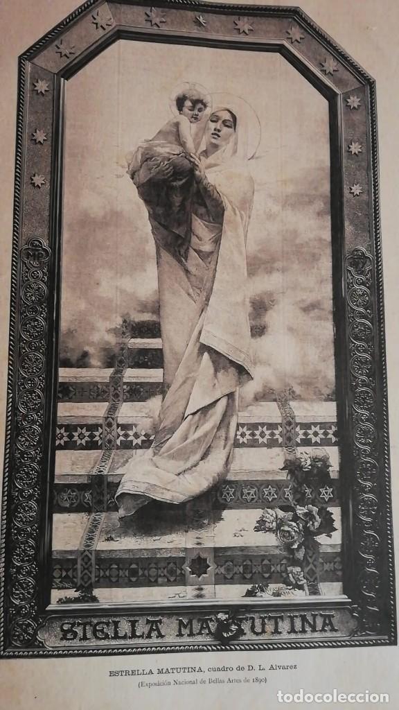 Arte: Antiguo Grabado - Antique engraving: Estrella Matutina, cuadro de Luis &Aacute;lvarez 1890