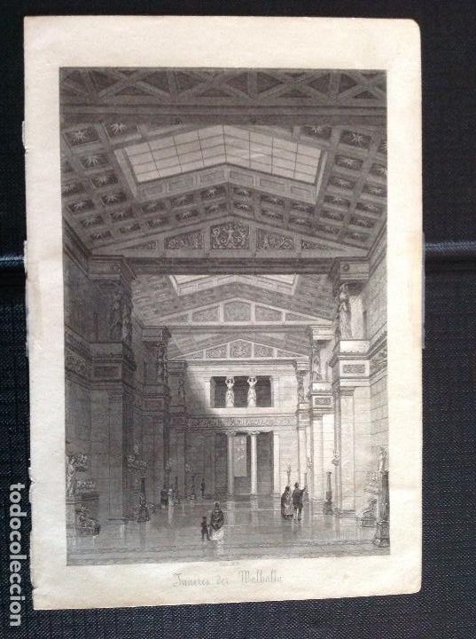 Arte: An&oacute;nimo. Interior de un museo cl&aacute;sico. - Foto 1