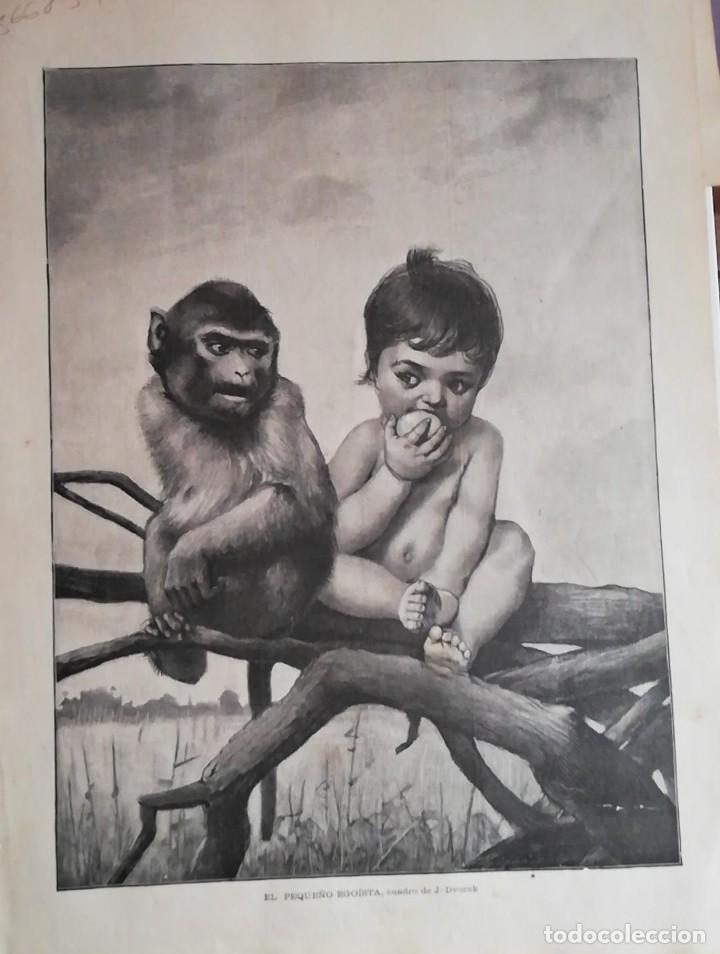 Arte: Antiguo Grabado - Antique engraving : El peque&ntilde;o ego&iacute;sta , cuadro de J Dvorak