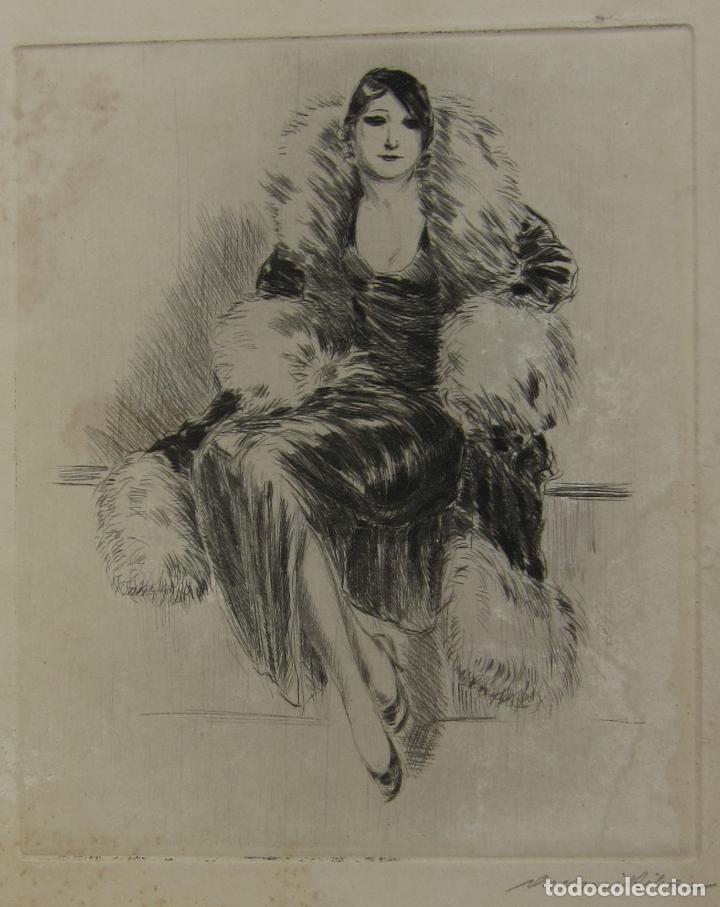 Arte: ANTONI RIBA I BRACONS (Barcelona 1886 - 1954) . MON MODEL. GRABADO
