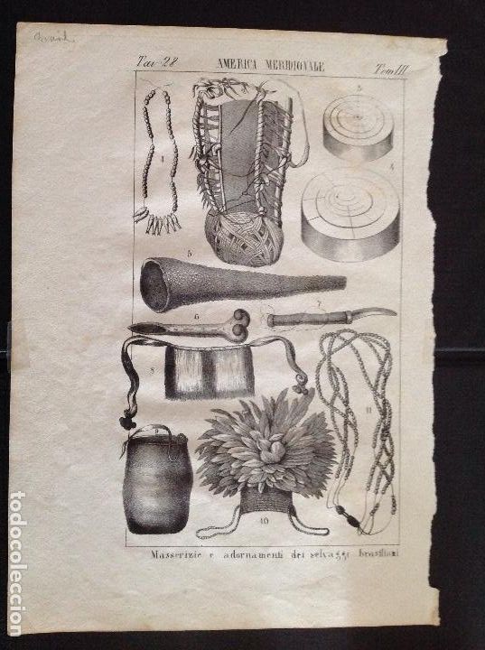 Arte: An&oacute;nimo. Ornamentos de los indios brasile&ntilde;os. - Foto 1