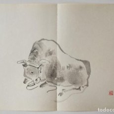Arte: INTERESANTE Y RARO GRABADO JAPONÉS ORIGINAL, SIGLO XIX, SUMI-E, UKIYOE, GRAN CALIDAD. Lote 286171918