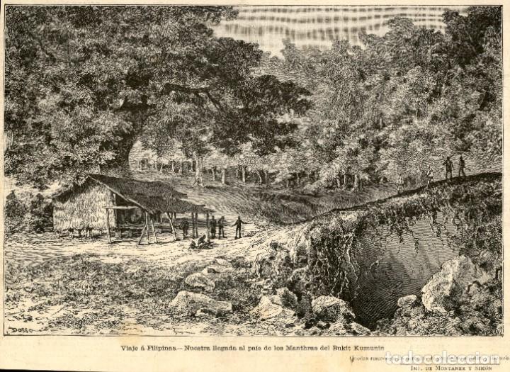 Art: 1886 &ndash; La Ilustraci&oacute;n art&iacute;stica - Filipinas &ndash; Philippines &ndash; Pa&iacute;s de los Manthras del Bukit Kuminin