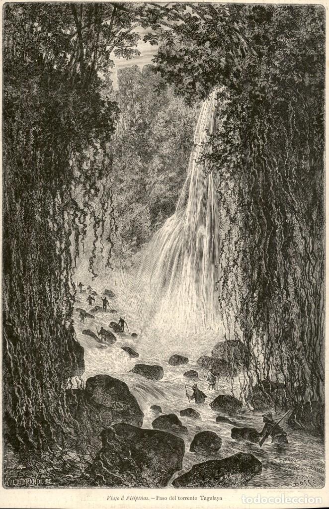 Art: 1886 &ndash; La Ilustraci&oacute;n art&iacute;stica - Filipinas &ndash; Philippines - Paso del Torrente Tagulaya
