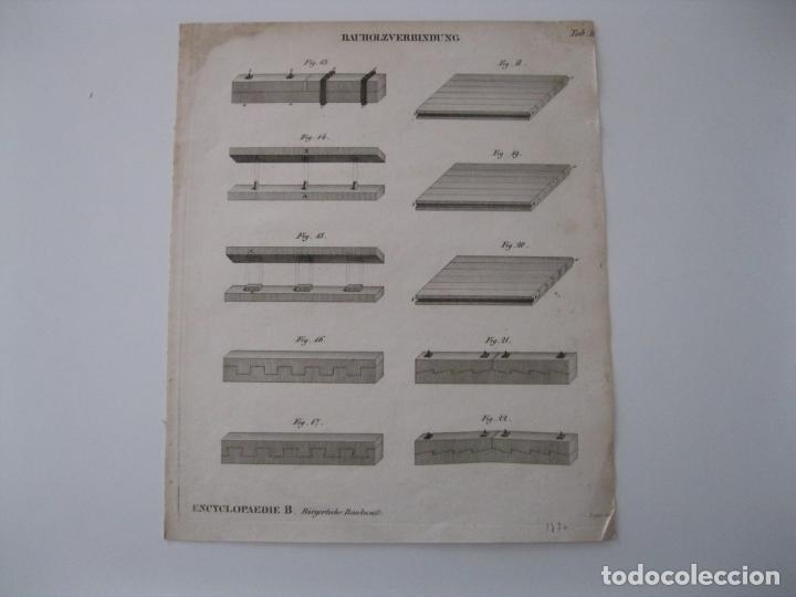 Arte: Tablones de madera para la construcci&oacute;n, 1870. An&oacute;nimo - Foto 2