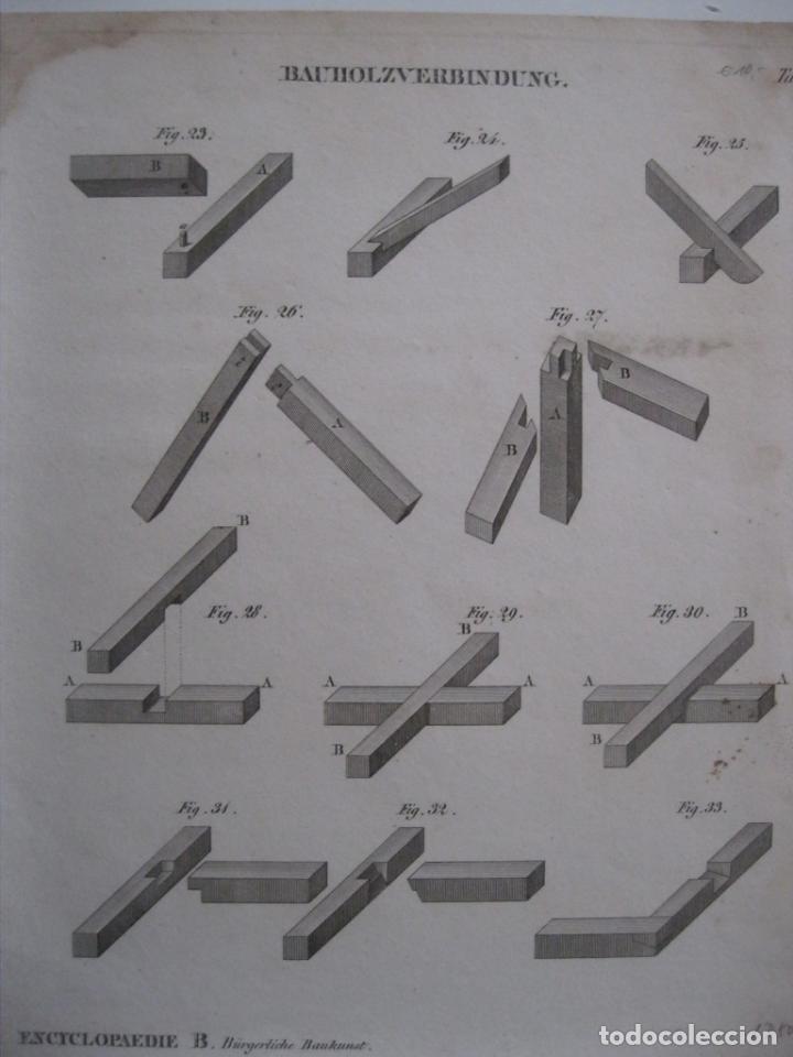 Arte: Tablones de madera para la construcci&oacute;n, circa 1850. An&oacute;nimo - Foto 1