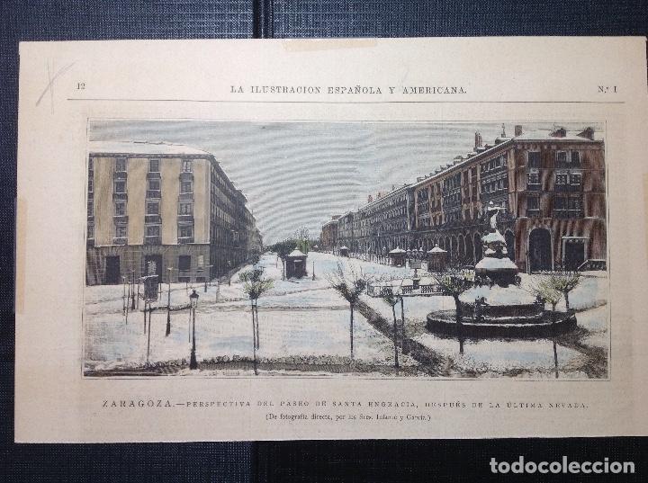 Arte: An&oacute;nimo. Nevada en Zaragoza. - Foto 1
