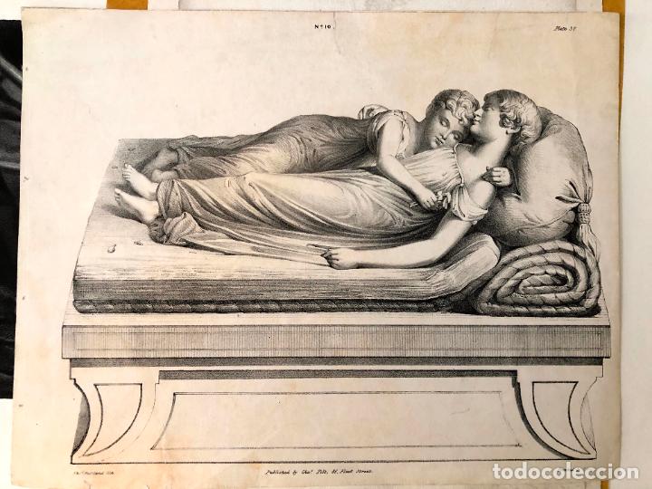 Kunst: Litogaf&iacute;a de monumento funerario neocl&aacute;sico por Thomas Fairland. [182-30 h.] Tumba ni&ntilde;os posmortem.