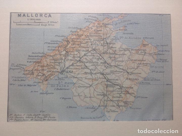 Arte: Karl Boedeker. Mapa de Mallorca. - Foto 1
