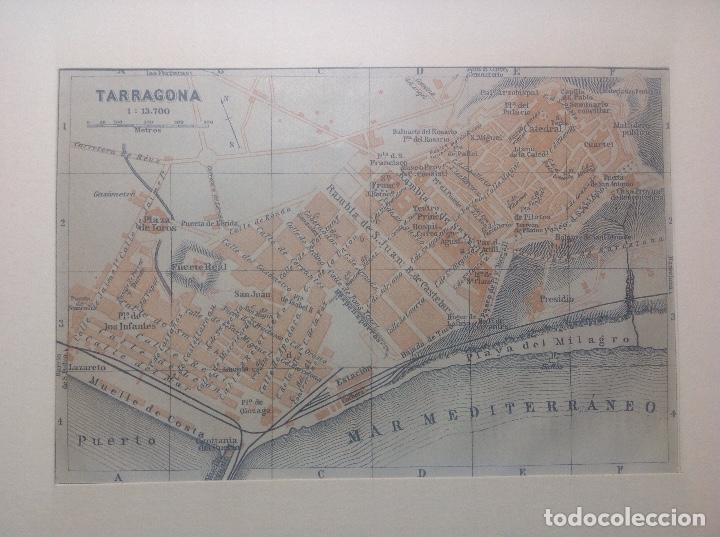 Arte: Karl Boedeker. Mapa de Tarragona. - Foto 1