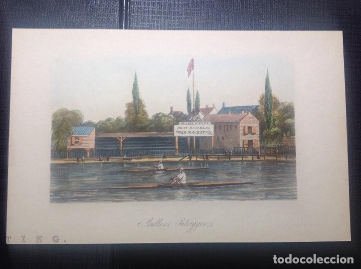 Arte: An&oacute;nimo. Scullers outriggers - Foto 1