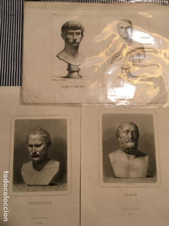 Arte: 4 Grabados bustos cl&aacute;sicos XIX