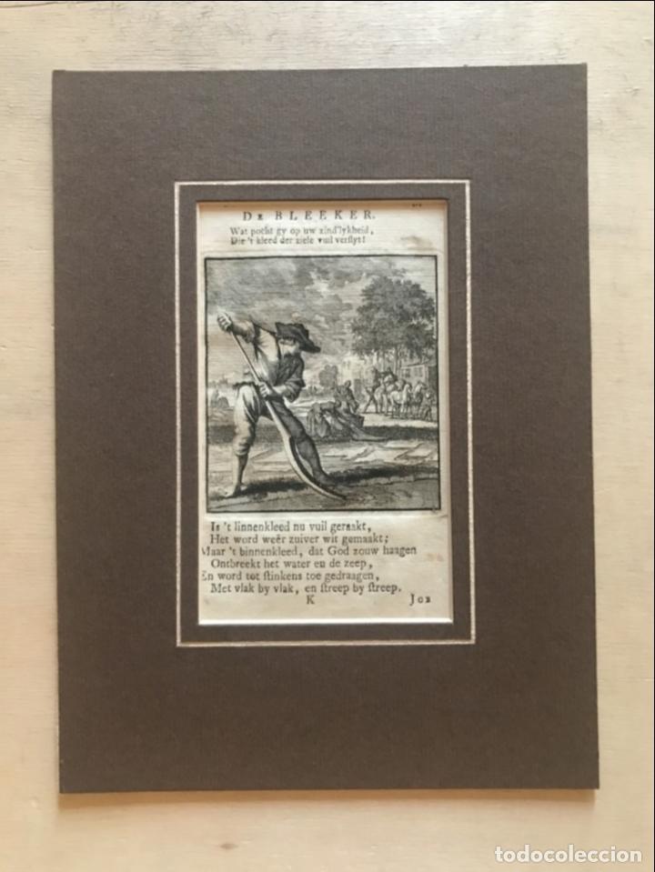 Arte: Blanqueador de lino, hacia 1720. Luyken / Weigel - Foto 2