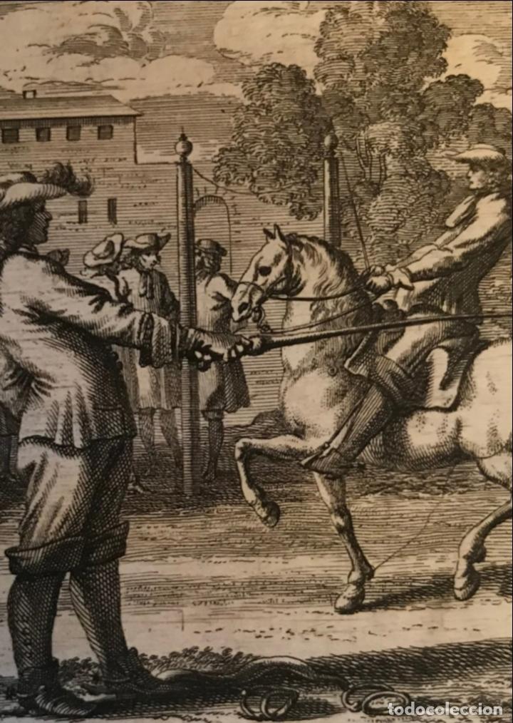 Arte: Escena de doma de caballo, 1698. Luyken/Weigel - Foto 1