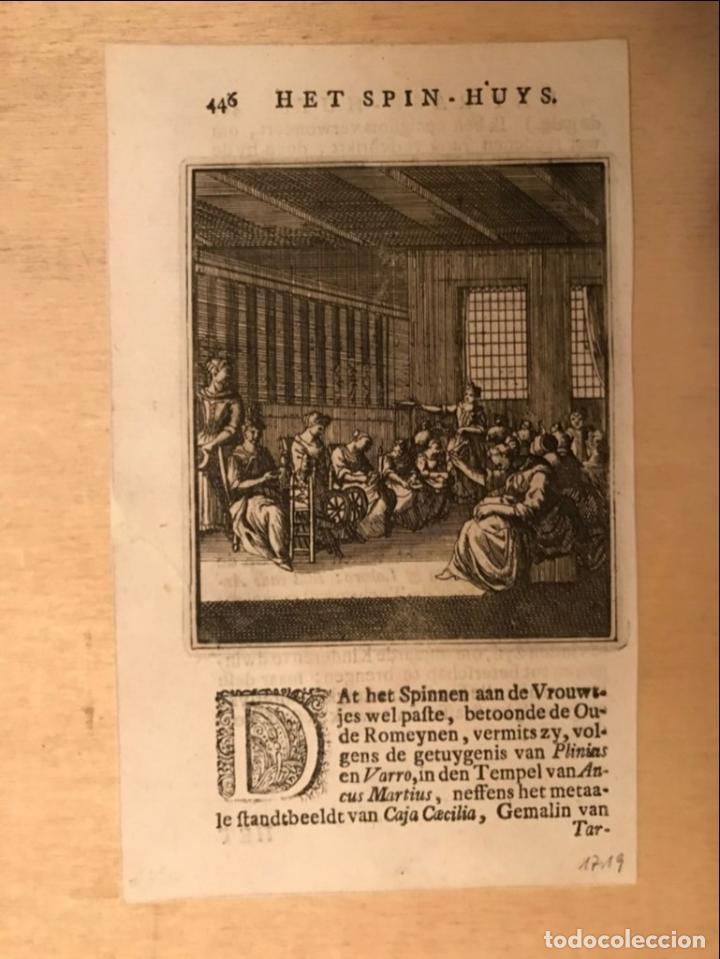 Arte: Hilanderas barrocas, 1719. Weigel - Foto 2