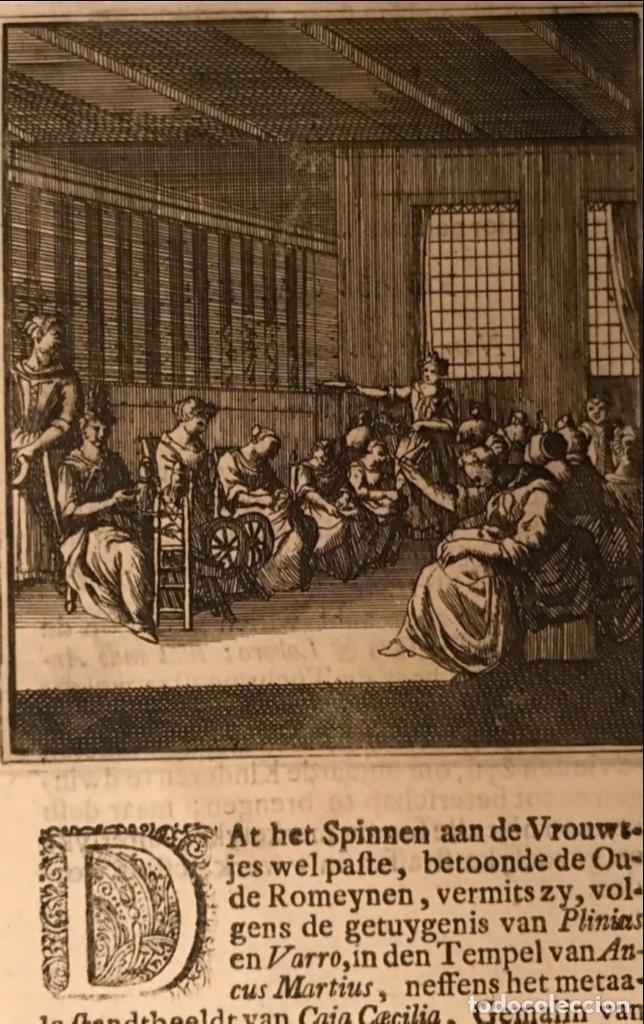 Arte: Hilanderas barrocas, 1719. Weigel - Foto 1