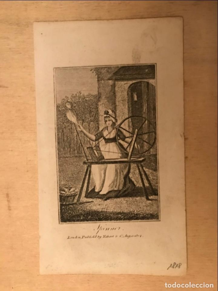 Arte: Hilandera trabajando, 1808. Tabart - Foto 2
