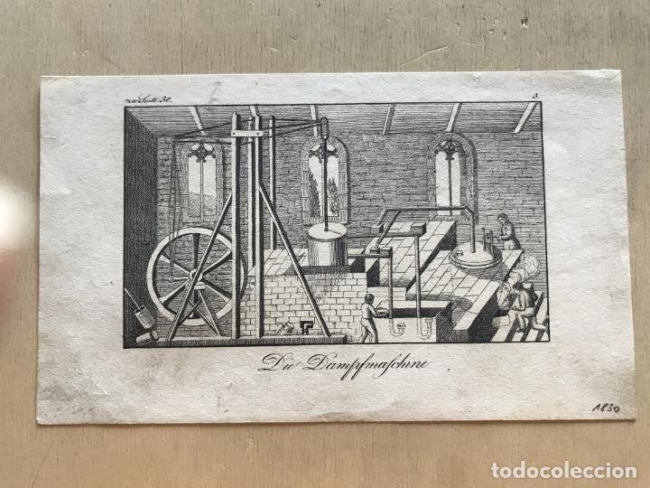 Arte: M&aacute;quina de vapor, 1830. An&oacute;nimo - Foto 2