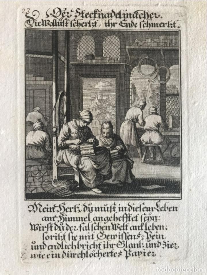 Arte: Fabricantes de agujas, 1698. Luyken/Weigel - Foto 3