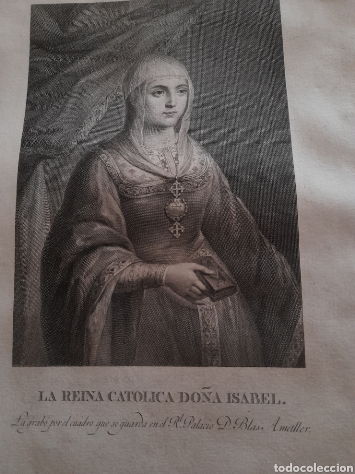 Arte: Antiguo grabado de Isabel la Cat&oacute;lica - Foto 2