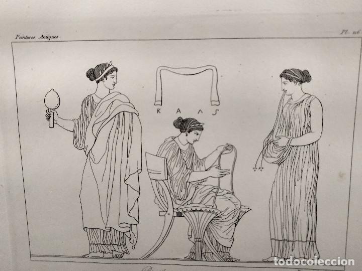 Arte: Penelope en su ba&ntilde;o de Normand, grabado cobre, Gemalde Gallerie 1814, plancha n&ordm; 116, mitologico