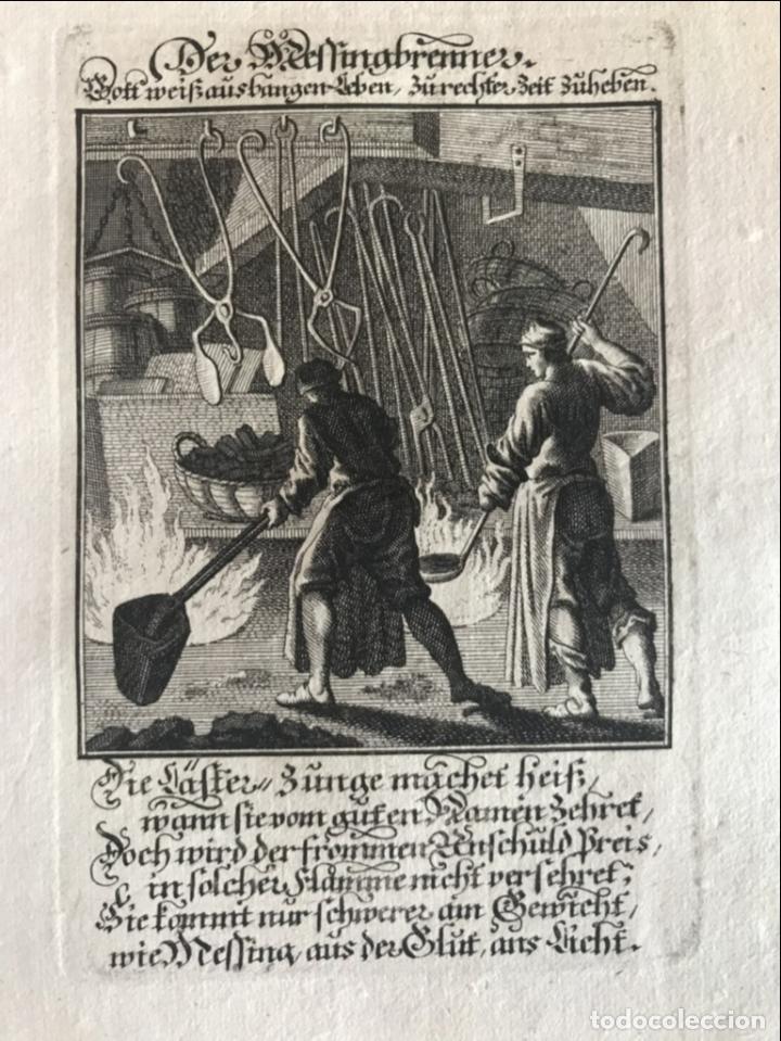 Arte: Trabajando en la forja, 1698. Luyken / Weigel - Foto 3