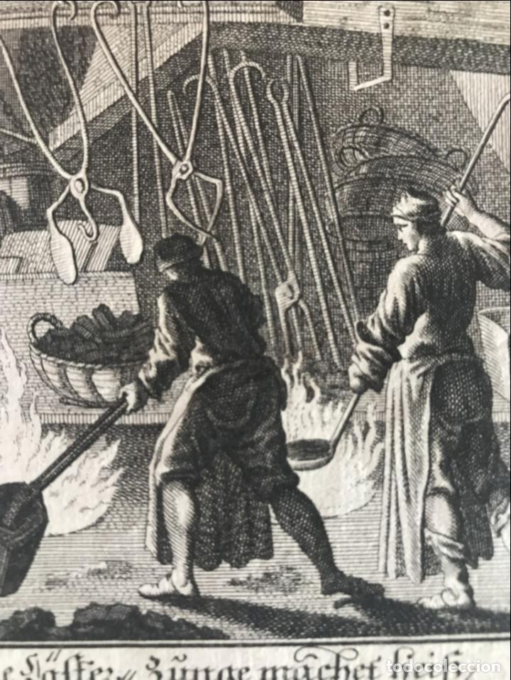 Arte: Trabajando en la forja, 1698. Luyken / Weigel - Foto 1