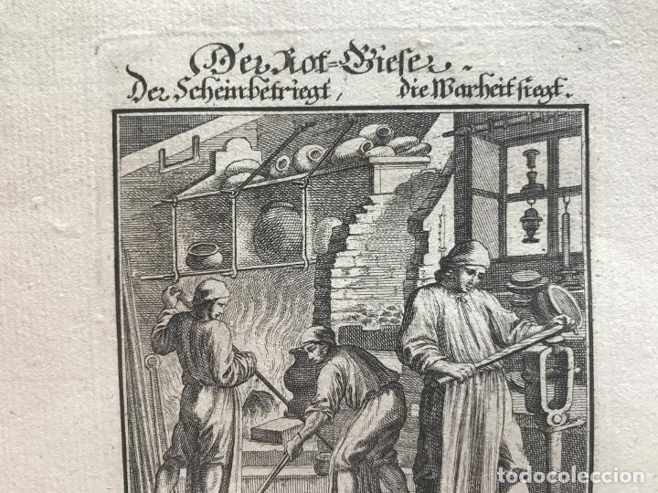 Arte: Trabajando en la fragua, 1698. Luyken / Weigel - Foto 5