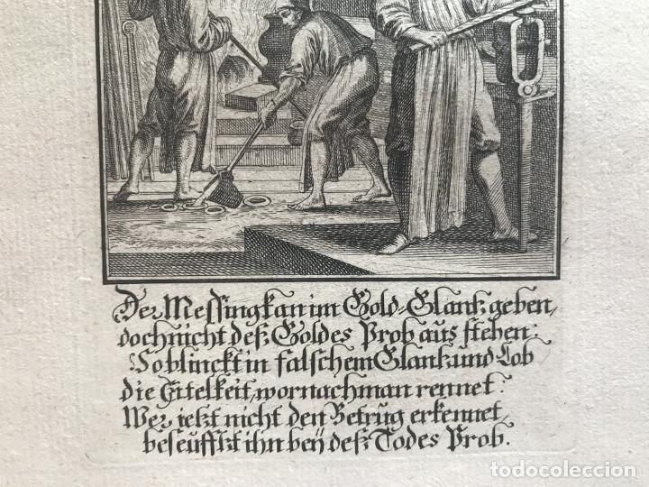 Arte: Trabajando en la fragua, 1698. Luyken / Weigel - Foto 6