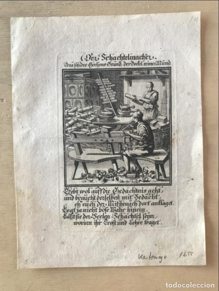 Arte: Fabricantes de objetos de madera, 1698. Luyken / Weigel - Foto 2
