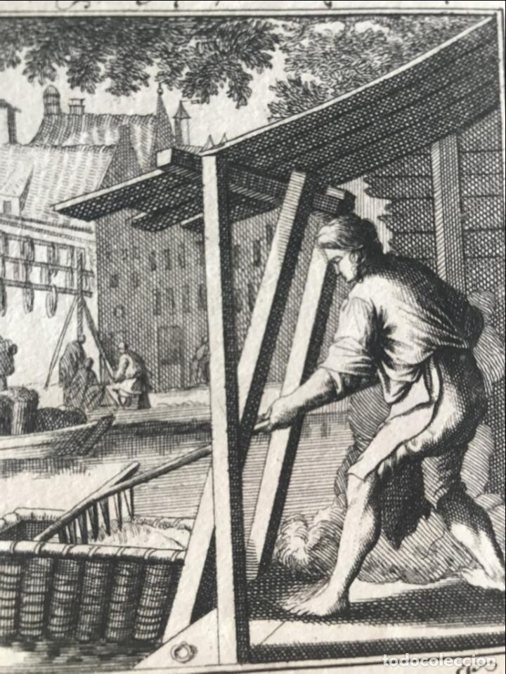 Arte: Trabajando con lana, 1698. Luyken / Weigel - Foto 4