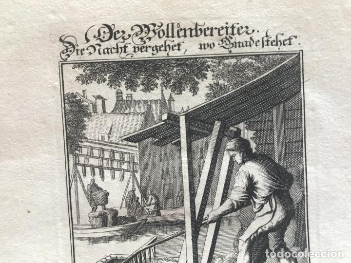 Arte: Trabajando con lana, 1698. Luyken / Weigel - Foto 5