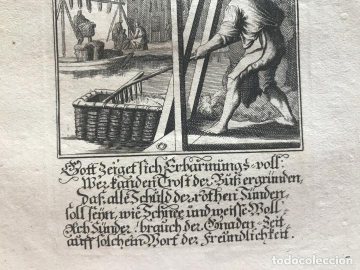 Arte: Trabajando con lana, 1698. Luyken / Weigel - Foto 6